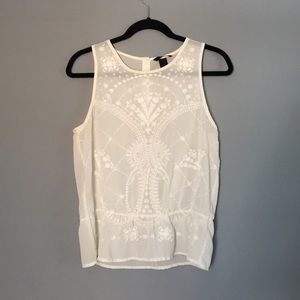 See-through embroidered blouse